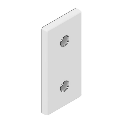 MODULAR SOLUTIONS TIE PLATE 45MM X 90MM X 6MM<BR>CREATES RIGHT ANGLE, S.S. HARDWARE, 2 THRU HOLES